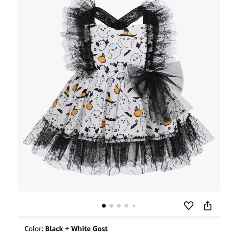 NEW infant girls Halloween black and white ghost tutu dress size 18-24 months.